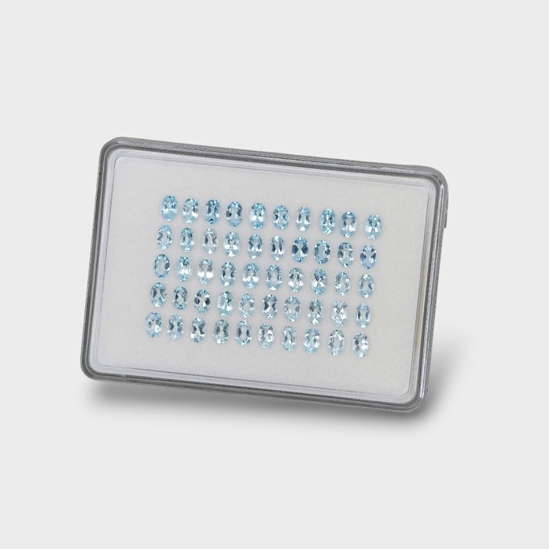 Aquamarine 6x4mm Faceted Oval AA Gemstones Parcel - 170965