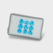 Swiss Blue Topaz 7mm Faceted Heart AAA Gemstones Parcel - 180117