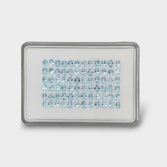 19.18 Cts. Aquamarine 5x4mm Faceted Oval Shape AA Grade Gemstones Parcel - Total 72 Pc.