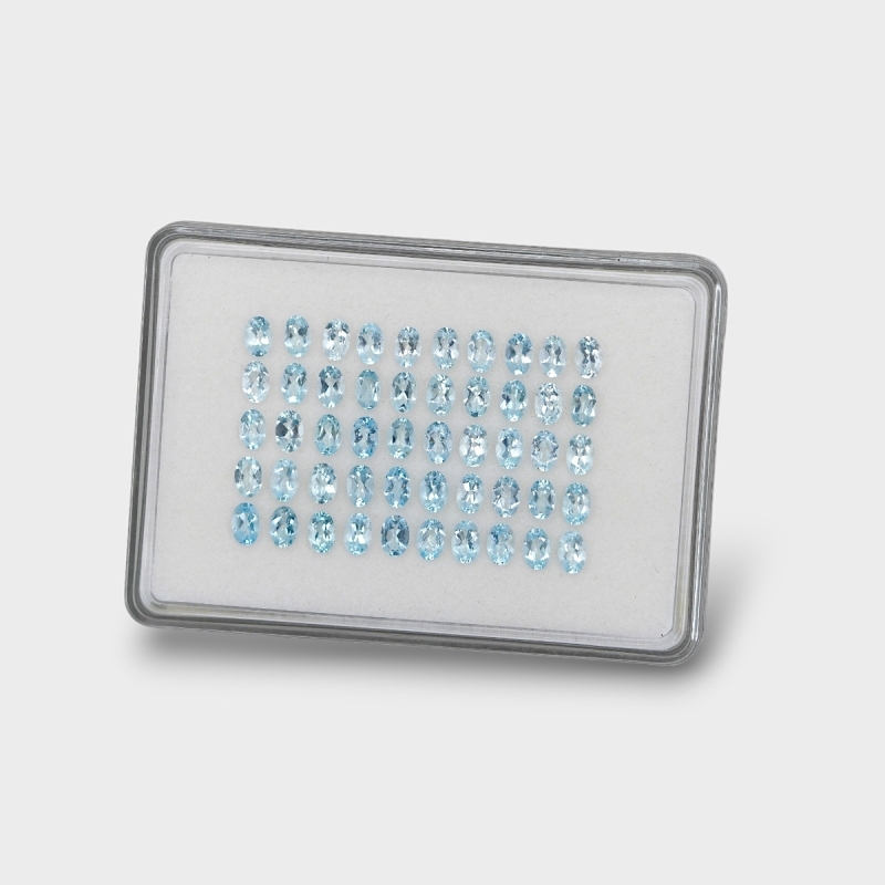 Aquamarine 6x4mm Faceted Oval AA Gemstones Parcel - 170967