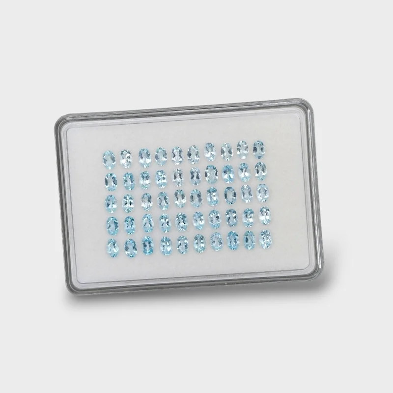 Aquamarine 6x4mm Faceted Oval AA Gemstones Parcel - 170968