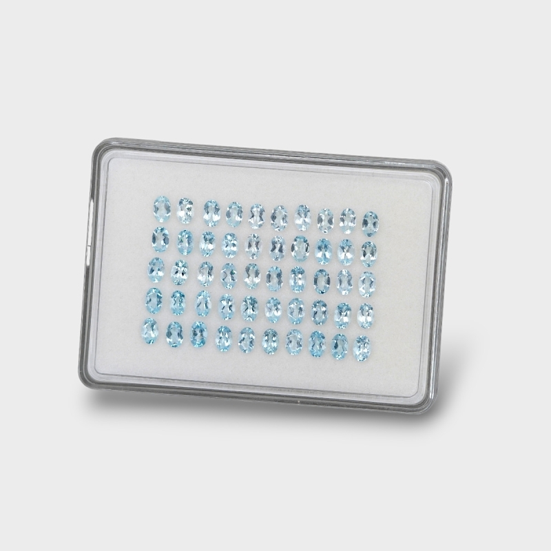 Aquamarine 6x4mm Faceted Oval AA Gemstones Parcel - 170968