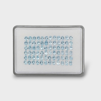 19.7 Cts. Aquamarine 5x4mm Faceted Oval Shape AA Grade Gemstones Parcel - Total 72 Pc.