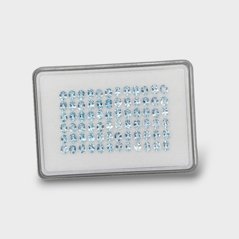 Aquamarine 5x4mm Faceted Oval AA Gemstones Parcel - 170960