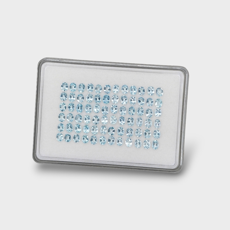 Aquamarine 5x4mm Faceted Oval AA Gemstones Parcel - 170960