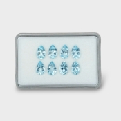 9.12 Cts. Aquamarine 9x6mm Faceted Pear Shape AA+ Grade Gemstones Parcel - Total 8 Pc.