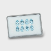 Aquamarine 9x6mm Faceted Pear AA+ Gemstones Parcel - 180009