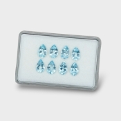 Aquamarine 9x6mm Faceted Pear AA+ Gemstones Parcel - 180009