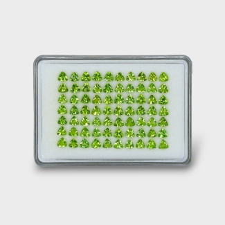 32.04 Cts. Peridot 5mm Faceted Trillion Shape AA+ Grade Gemstones Parcel - Total 70 Pc.