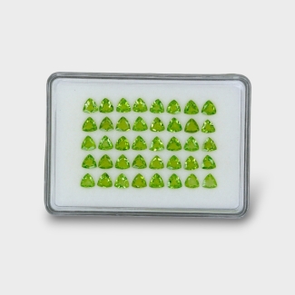 23.21 Cts. Peridot 6mm Faceted Trillion Shape AA+ Grade Gemstones Parcel - Total 40 Pc.