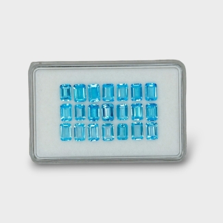 14.36 Cts. Swiss Blue Topaz 6x4mm Step Cut Octagon Shape AAA Grade Gemstones Parcel - Total 21 Pc.