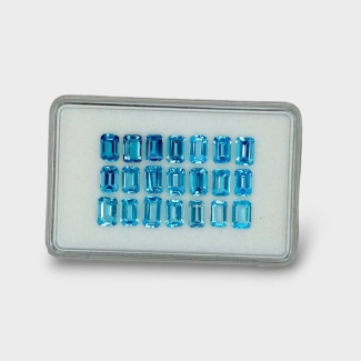 14.83 Cts. Swiss Blue Topaz 6x4mm Step Cut Octagon Shape AAA Grade Gemstones Parcel - Total 21 Pc.