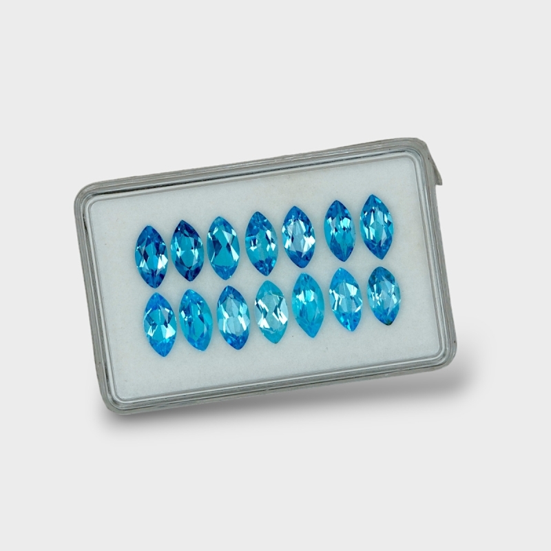 Swiss Blue Topaz 10x5mm Faceted Marquise AAA Gemstones Parcel - 180056