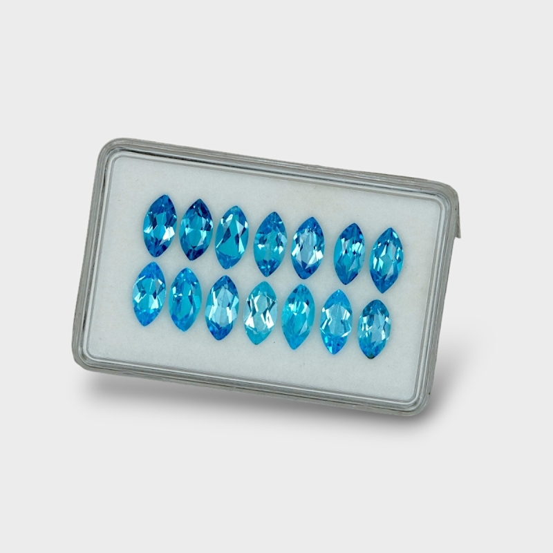Swiss Blue Topaz 10x5mm Faceted Marquise AAA Gemstones Parcel - 180056
