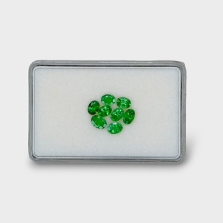 3.6 Cts. Tsavorite Garnet 4x5-4x6mm Faceted Oval Shape AA Grade Gemstones Parcel - Total 8 Pc.