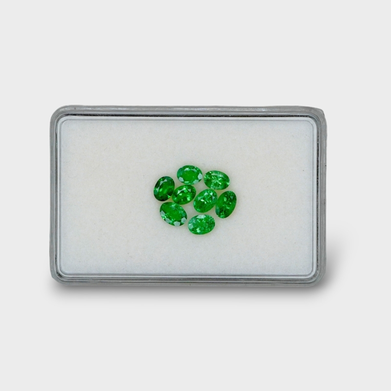 3.6 Cts. Tsavorite Garnet 4x5-4x6mm Faceted Oval Shape AA Grade Gemstones Parcel - Total 8 Pc.