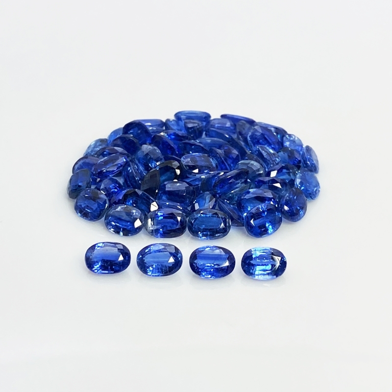 67.4 Cts. Kyanite 7x5mm Faceted Oval Shape A Grade Gemstones Parcel - Total 66 Pc.