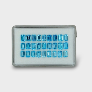 15.84 Cts. Swiss Blue Topaz 6x4mm Step Cut Octagon Shape AAA Grade Gemstones Parcel - Total 27 Pc.