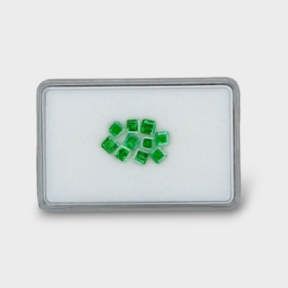 3.74 Cts. Tsavorite Garnet 3.5-4mm Step Cut Square Shape AA Grade Gemstones Parcel - Total 10 Pc.