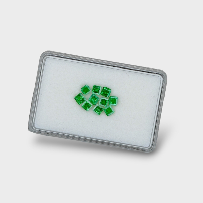 Tsavorite Garnet 3.5-4mm Step Cut Square AA Gemstones Parcel - 180206