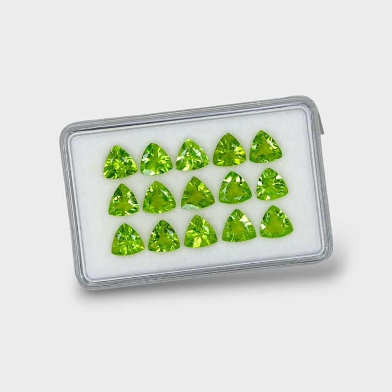 Peridot 7mm Faceted Trillion AA Gemstones Parcel - 170714
