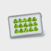 Peridot 7mm Faceted Trillion AA Gemstones Parcel - 170714
