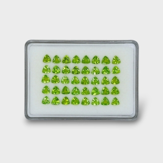 26.67 Cts. Peridot 6mm Faceted Trillion Shape AA+ Grade Gemstones Parcel - Total 40 Pc.