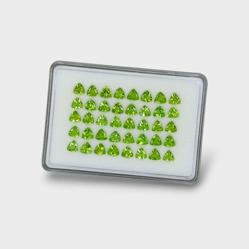 Peridot 6mm Faceted Trillion AA+ Gemstones Parcel - 170808