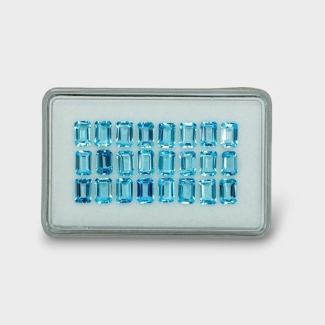 16.91 Cts. Swiss Blue Topaz 6x4mm Step Cut Octagon Shape AAA Grade Gemstones Parcel - Total 24 Pc.