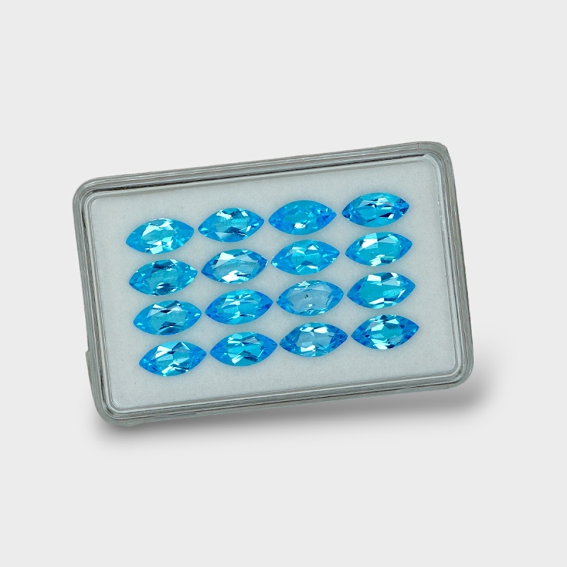Swiss Blue Topaz 10x5mm Faceted Marquise AAA Gemstones Parcel - 180053