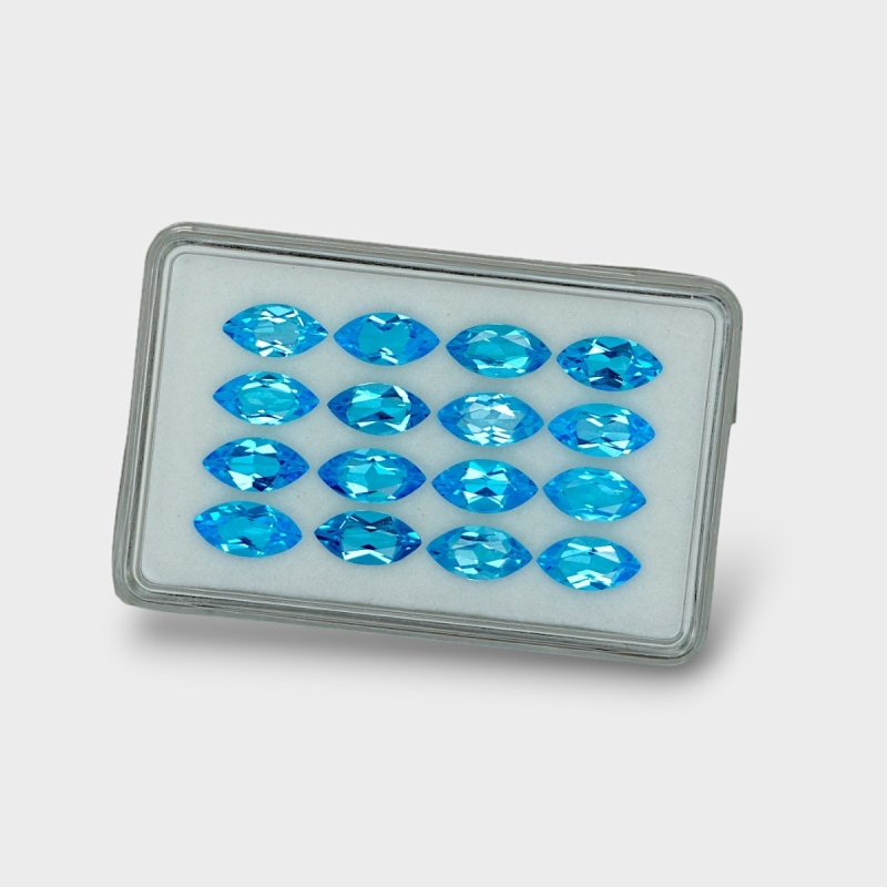 Swiss Blue Topaz 10x5mm Faceted Marquise AAA Gemstones Parcel - 180051