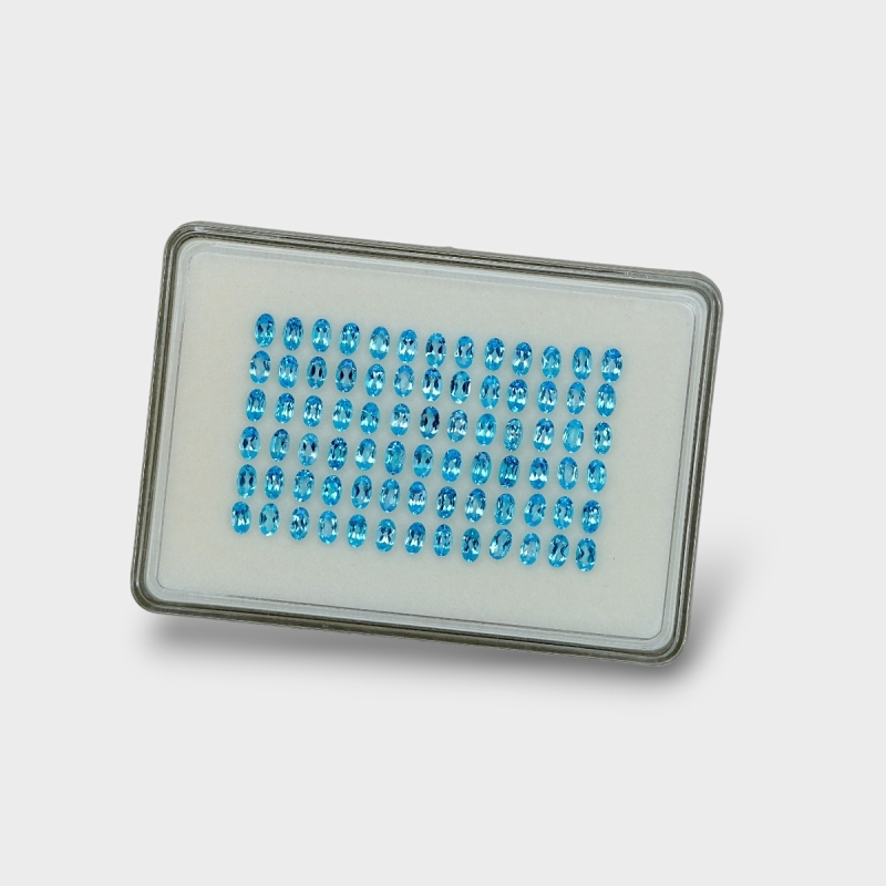 Swiss Blue Topaz 5x3mm Faceted Oval AAA Gemstones Parcel - 180081