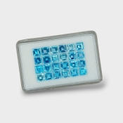Swiss Blue Topaz 5mm Step Cut Square AAA Gemstones Parcel - 180058