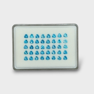 22.62 Cts. Swiss Blue Topaz 5mm Faceted Trillion Shape AAA Grade Gemstones Parcel - Total 40 Pc.