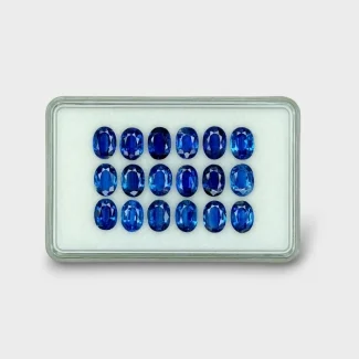 17.57 Cts. Kyanite 7x5mm Faceted Oval Shape AAA Grade Gemstones Parcel - Total 18 Pc.