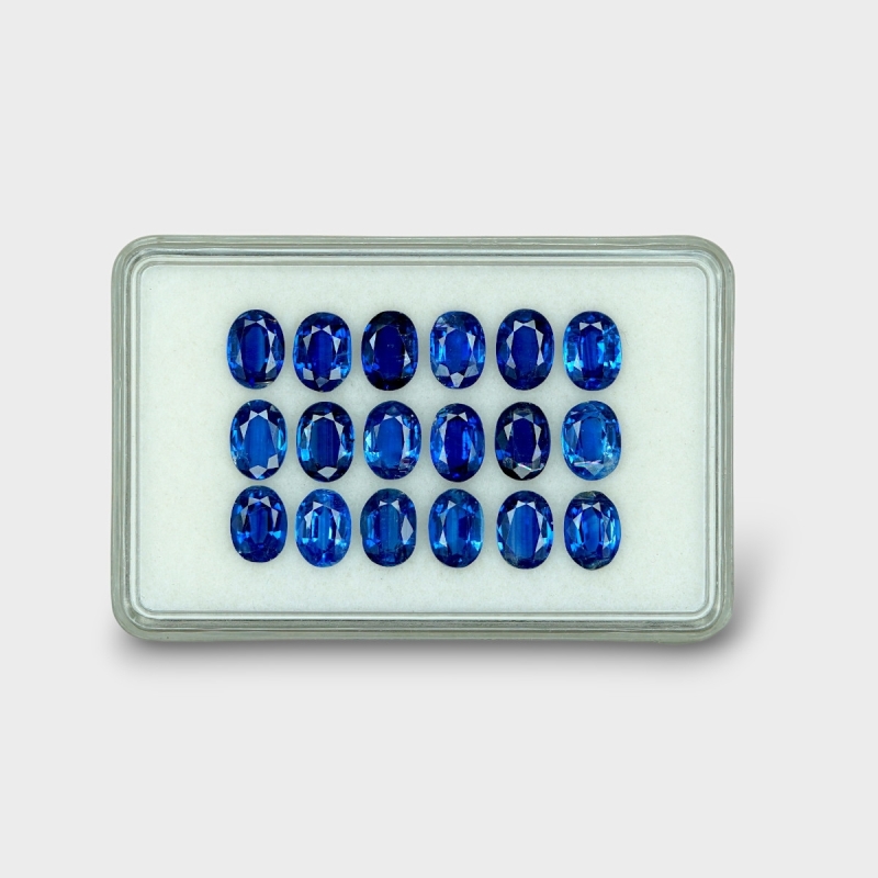 17.57 Cts. Kyanite 7x5mm Faceted Oval Shape AAA Grade Gemstones Parcel - Total 18 Pc.