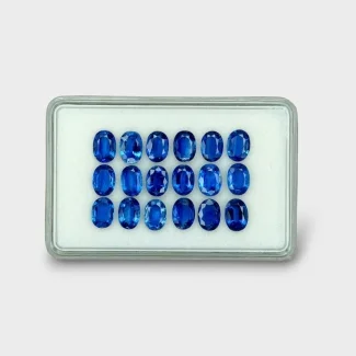 17.59 Cts. Kyanite 7x5mm Faceted Oval Shape AAA Grade Gemstones Parcel - Total 18 Pc.