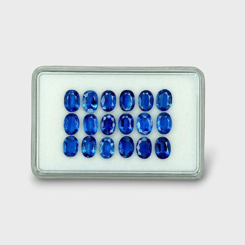 17.59 Cts. Kyanite 7x5mm Faceted Oval Shape AAA Grade Gemstones Parcel - Total 18 Pc.