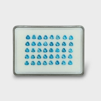 23.08 Cts. Swiss Blue Topaz 5mm Faceted Trillion Shape AAA Grade Gemstones Parcel - Total 40 Pc.