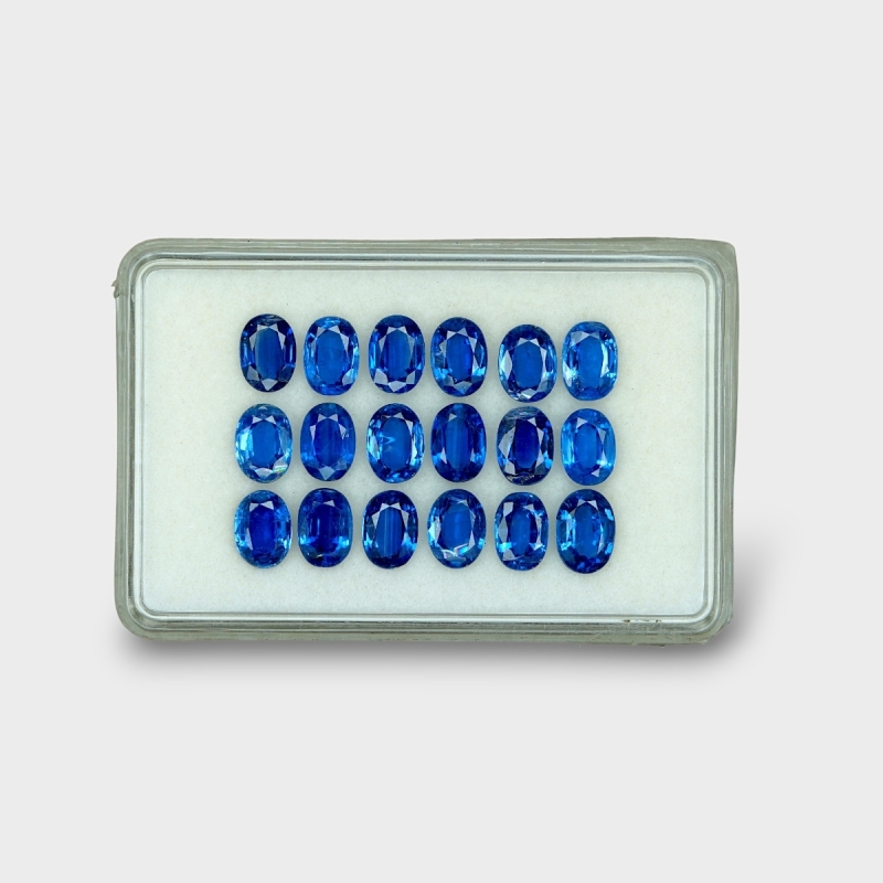 18.2 Cts. Kyanite 7x5mm Faceted Oval Shape AAA Grade Gemstones Parcel - Total 18 Pc.