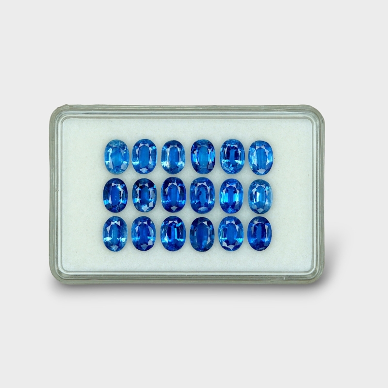 18.26 Cts. Kyanite 7x5mm Faceted Oval Shape AAA Grade Gemstones Parcel - Total 18 Pc.