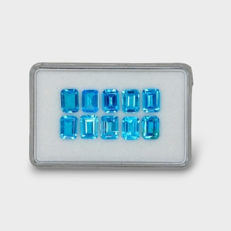 17.96 Cts. Swiss Blue Topaz 8x6mm Step Cut Octagon Shape AAA Grade Gemstones Parcel - Total 10 Pc.