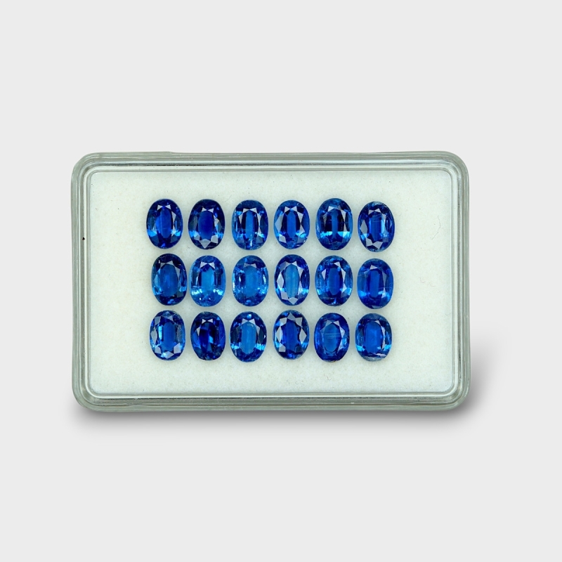 18.79 Cts. Kyanite 7x5mm Faceted Oval Shape AAA Grade Gemstones Parcel - Total 18 Pc.