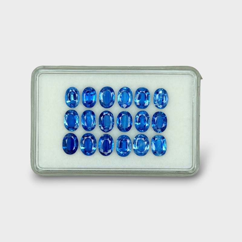 18.81 Cts. Kyanite 7x5mm Faceted Oval Shape AAA Grade Gemstones Parcel - Total 18 Pc.