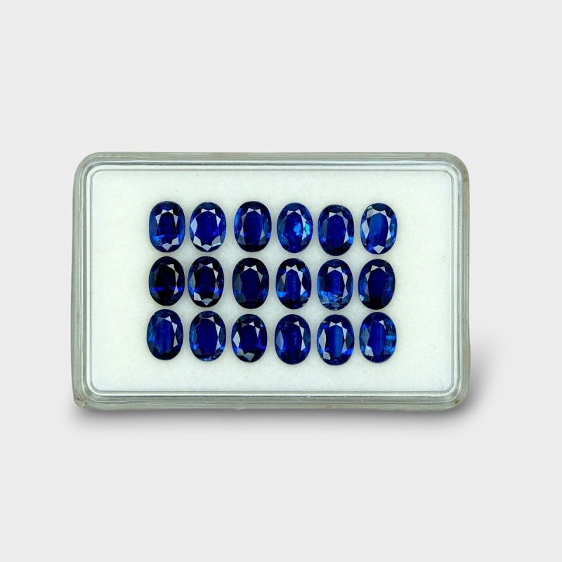 18.88 Cts. Kyanite 7x5mm Faceted Oval Shape AAA Grade Gemstones Parcel - Total 18 Pc.