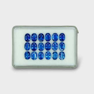 19.28 Cts. Kyanite 7x5mm Faceted Oval Shape AAA Grade Gemstones Parcel - Total 18 Pc.