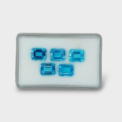 20.21 Cts. Swiss Blue Topaz 10x8mm Step Cut Octagon Shape AAA Grade Gemstones Parcel - Total 5 Pc.
