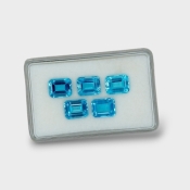 Swiss Blue Topaz 10x8mm Step Cut Octagon AAA Gemstones Parcel - 180130