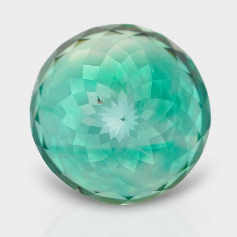 Green Kunzite 20mm Faceted Round AAA Loose Gemstone - 170972
