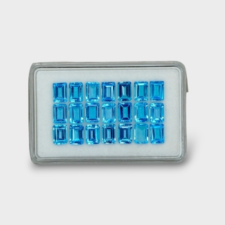 26.68 Cts. Swiss Blue Topaz 7x5mm Step Cut Octagon Shape AAA Grade Gemstones Parcel - Total 21 Pc.